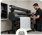 Técnico trabajando en Plotter